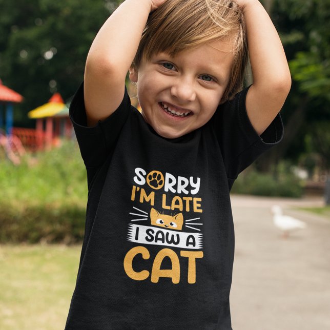 Camiseta De Bebé Siento haber llegado tarde, vi un gato (Subido por el creador)