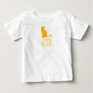 Camiseta De Bebé Siento haber tardado en que mi gato estaba sentado