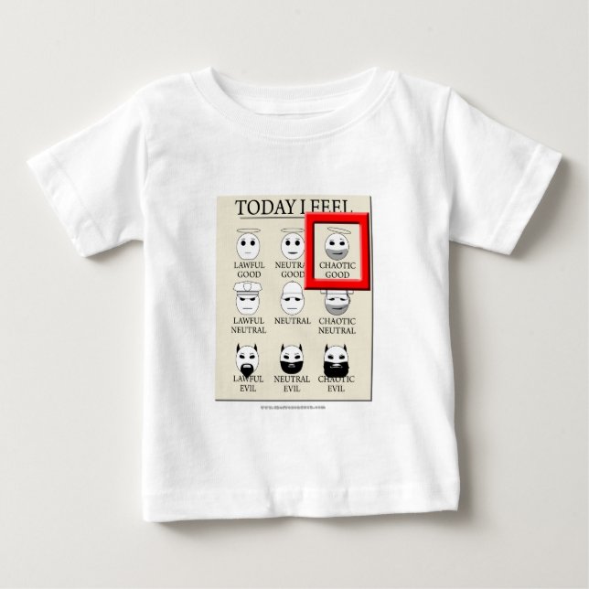 Camiseta De Bebé Siento hoy bueno caótico (Anverso)