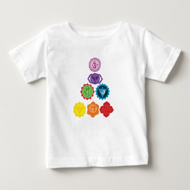 Camiseta De Bebé Siete niños Chakra de yoga, pequeño pullover Hoodi (Anverso)