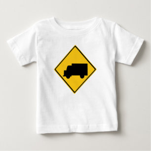 Camiseta De Bebé Signo de advertencia de camiones de carretera
