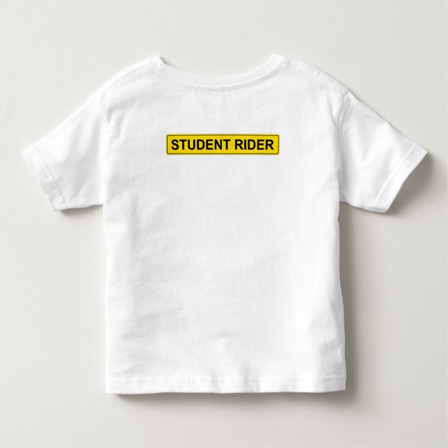 Camiseta De Bebé Signo de advertencia "Estudiante en bicicleta": gr (Reverso)