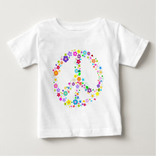 Camiseta De Bebé Signo de la paz de flores