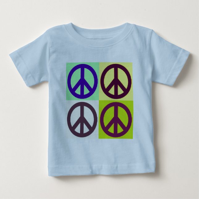 Camiseta De Bebé Signo de paz arte pop (Anverso)
