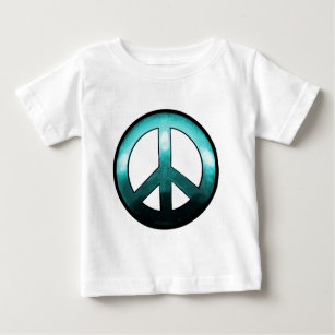 Camiseta De Bebé Signo de paz audaz ~ Turquise