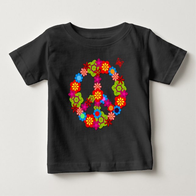 Camiseta De Bebé Signo de paz bebé orgánico (Anverso)