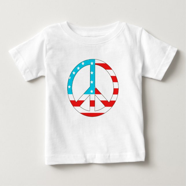 Camiseta De Bebé Signo de paz de bandera estadounidense (Anverso)