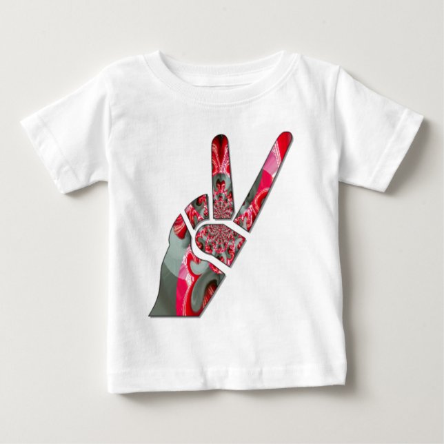 Camiseta De Bebé Signo de paz de mano (Anverso)