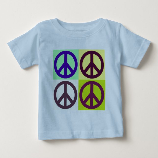 Camiseta De Bebé Signo de Paz Pop Art (Anverso)