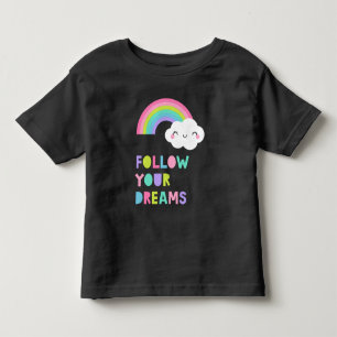 Camiseta De Bebé Sigue tus sueños una nube arcoiris suave