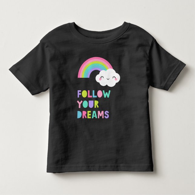 Camiseta De Bebé Sigue tus sueños una nube arcoiris suave (Anverso)