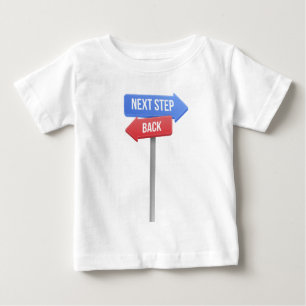 Camiseta De Bebé Siguiente Paso o Atrás – Letrero de Dirección Moti