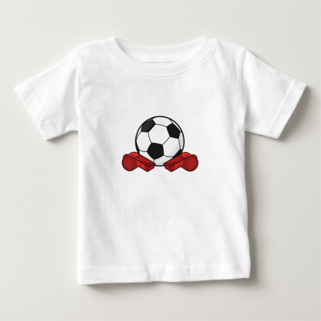 Camiseta De Bebé Silbato de árbitro & Balón de fútbol (Anverso)