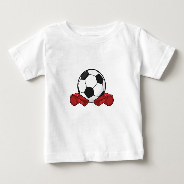 Camiseta De Bebé Silbato de árbitro y pelota de fútbol (Anverso)