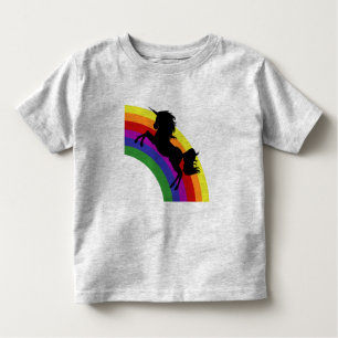 Camiseta De Bebé Silhouette Black Unicorn Rainbow Toddler T-Shirt