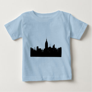 Camiseta De Bebé Silhouette Black White New York