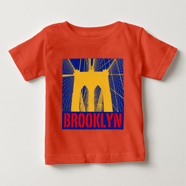 Camiseta De Bebé Silhouette de Brooklyn Bridge (Anverso)