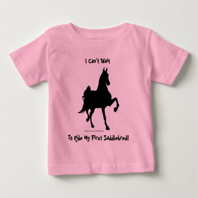 Camiseta De Bebé Silhouette de Caballo Saddlebred (Anverso)
