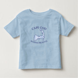 Camiseta De Bebé Silhouette de Cabo Cod con rayas azules precoces
