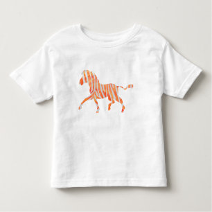 Camiseta De Bebé Silhouette de cebra blanca y naranja