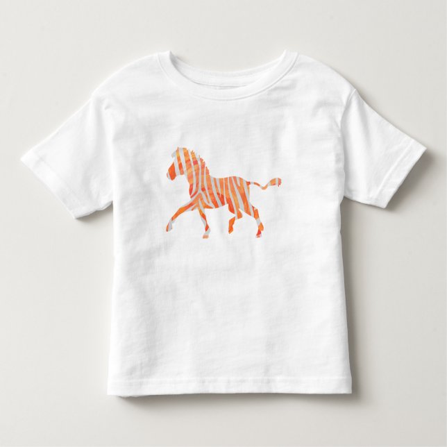 Camiseta De Bebé Silhouette de cebra blanca y naranja (Anverso)