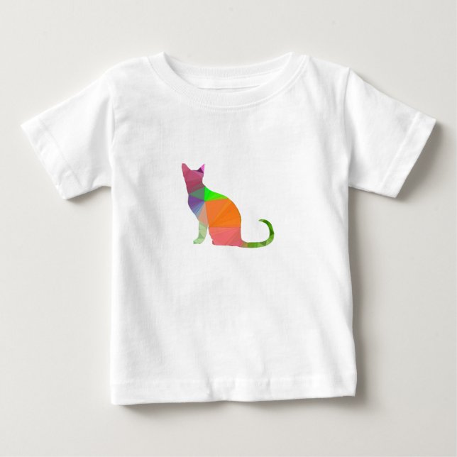 Camiseta De Bebé Silhouette de gato con bajo contenido de póliza (Anverso)