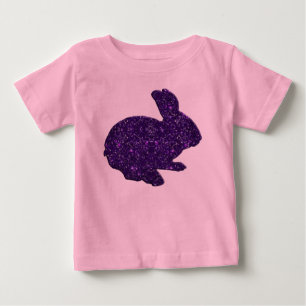 Camiseta De Bebé Silhouette Purpurina Púrpura Semana Santa Bunny Sh
