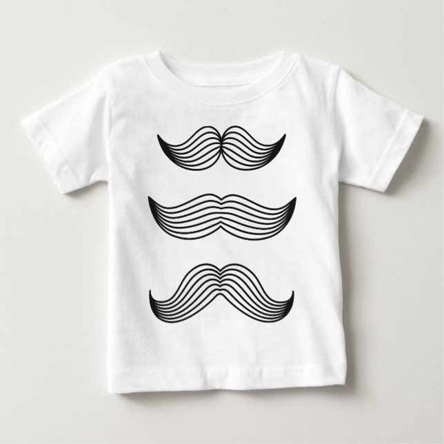 Camiseta De Bebé Silhouettes de bigote, dibujo de líneas (Anverso)