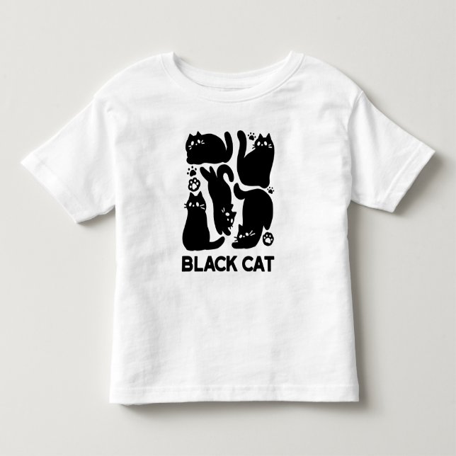 Camiseta De Bebé Silhouettes de gato negro - Diseño felino lindo (Anverso)