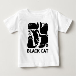 Camiseta De Bebé Silhouettes de gato negro - Diseño felino lindo