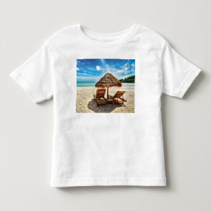 Camiseta De Bebé Sillas de descanso en la playa cojín