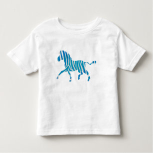 Camiseta De Bebé Silueta azul cebra y blanca