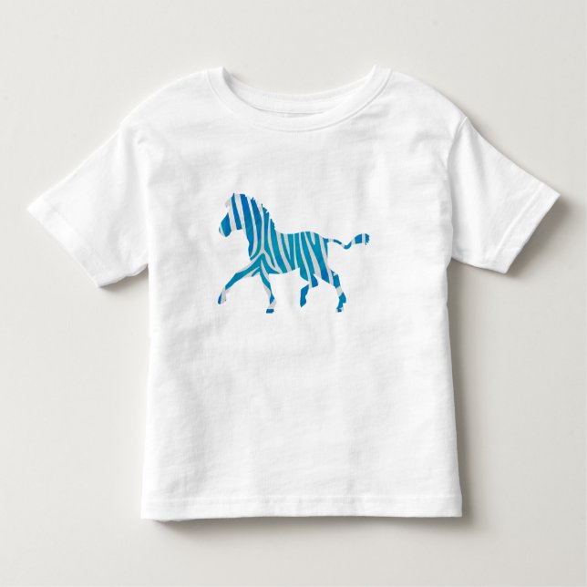 Camiseta De Bebé Silueta azul cebra y blanca (Anverso)