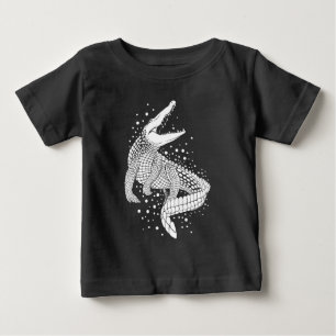 Camiseta De Bebé Silueta blanca animal - Cocodrilo