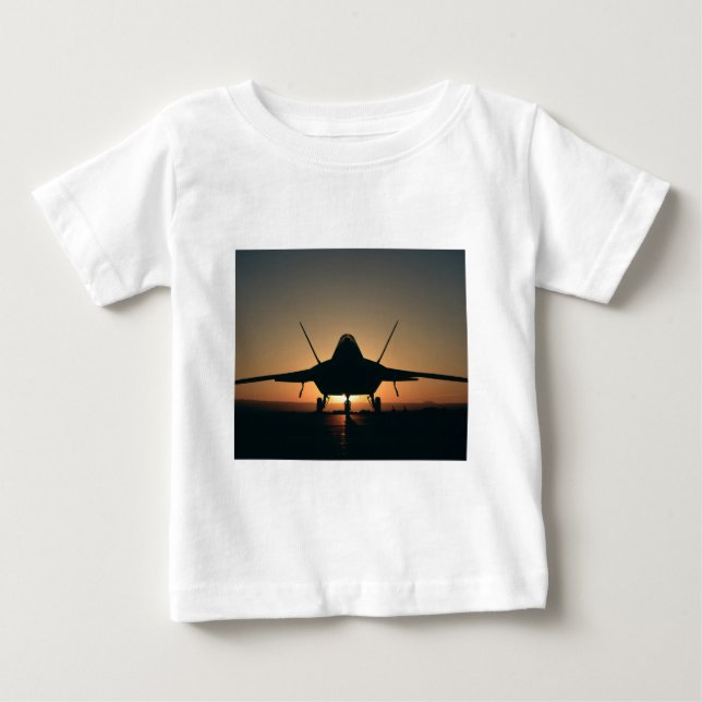 Camiseta De Bebé Silueta de avión militar (Anverso)