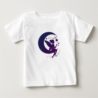 Camiseta De Bebé Silueta de hadas mágicas sentada en la luna