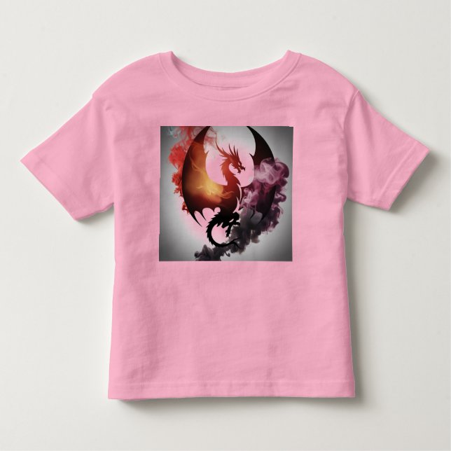 Camiseta De Bebé Silueta de humo de dragón (Anverso)