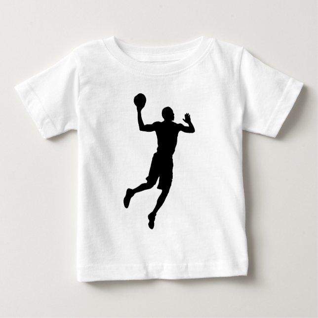 Camiseta De Bebé Silueta de jugador de baloncesto de arte pop (Anverso)