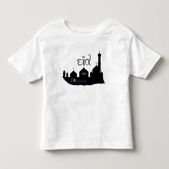 Camiseta De Bebé Silueta de la mezquita de Eid Mubarak - la (Anverso)