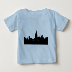 Camiseta De Bebé Silueta de Nueva York en blanco y negro