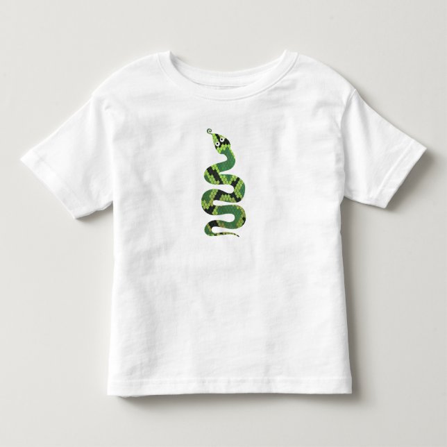 Camiseta De Bebé Silueta de papel negro y verde de serpiente (Anverso)