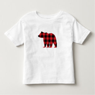 Camiseta De Bebé Silueta de patrón de comprobación de búfalo de oso