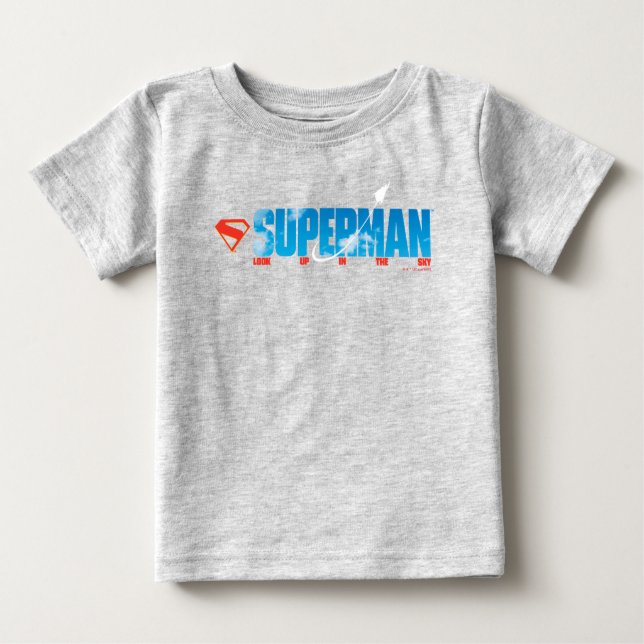 Camiseta De Bebé Silueta de Superman volando hacia el cielo (Anverso)