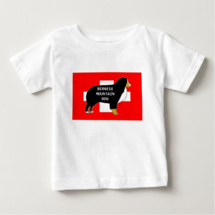 Camiseta De Bebé silueta del nombre del perro de montaña bernés en