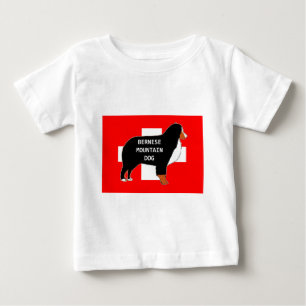 Camiseta De Bebé silueta del nombre del perro de montaña bernés en 