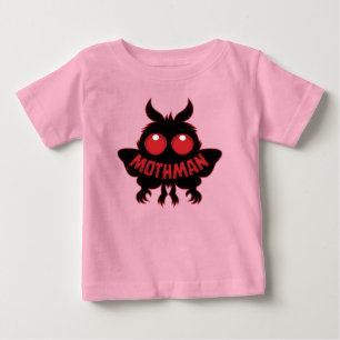 Camiseta De Bebé Silueta Misteriosa del Hombre Polilla de Ojos Rojo