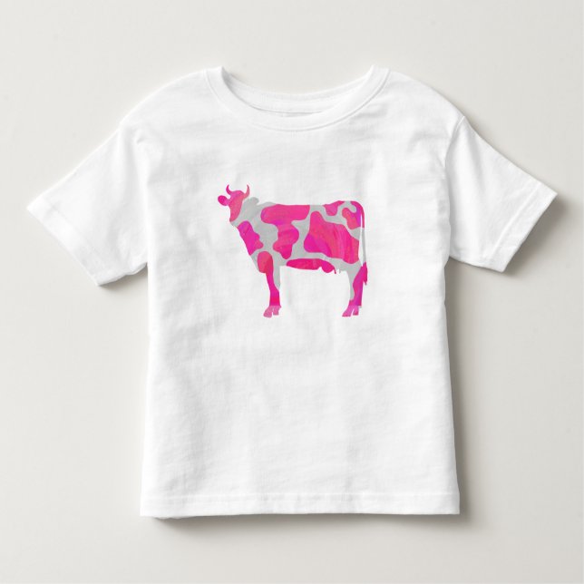 Camiseta De Bebé Silueta rosa y blanco de vaca (Anverso)