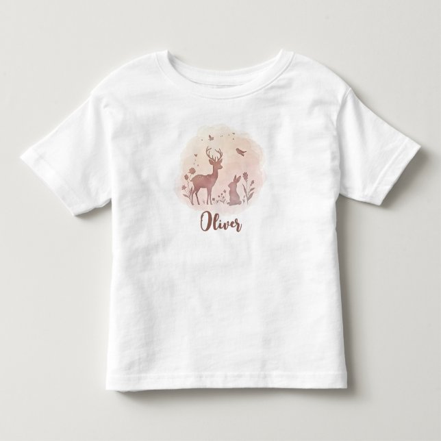 Camiseta De Bebé Siluetas delicadas de animales del bosque (Anverso)
