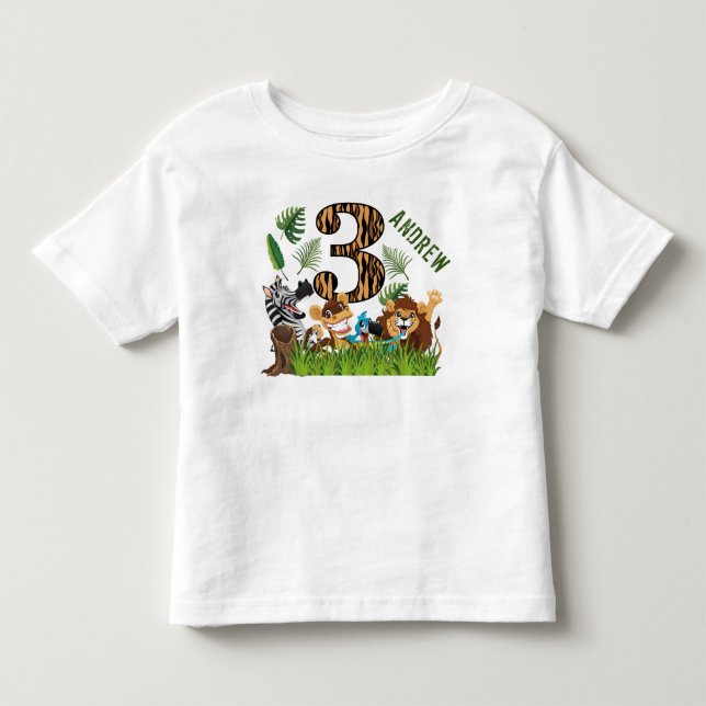 Camiseta De Bebé Silvestre Y Tercer Cumpleaños (Anverso)