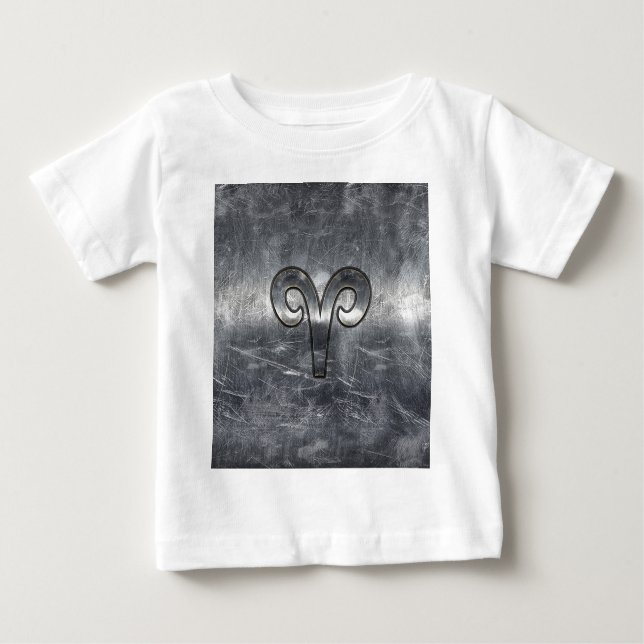 Camiseta De Bebé Símbolo Aries Zodiac estilo industrial (Anverso)